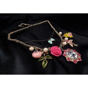 Rare Find Betsey Johnson Gold-Tone Charm Necklace